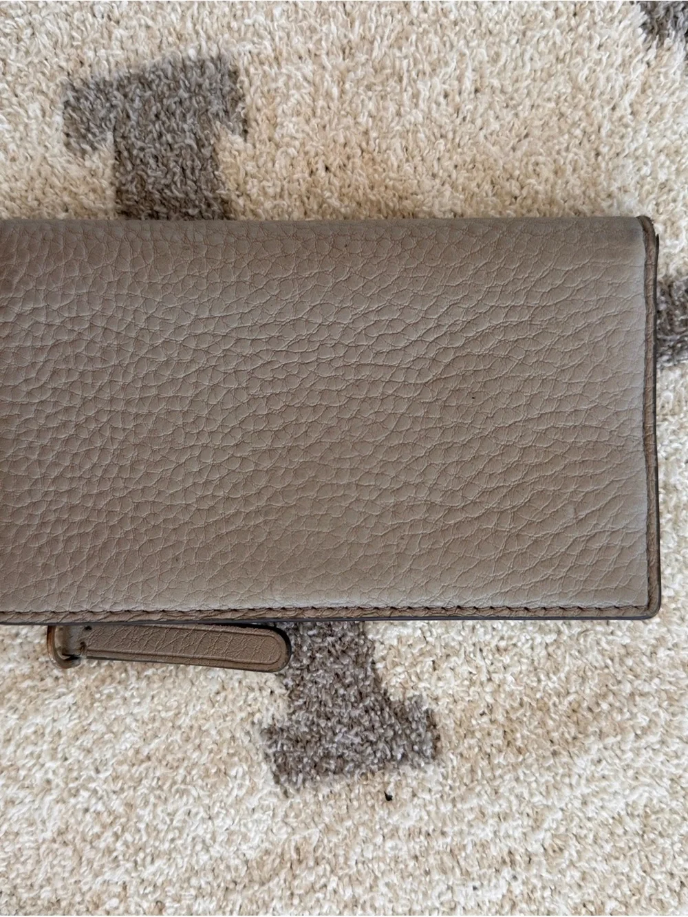 kate spade Pebbled Leather Zip Card Wallet in Taupe Gray